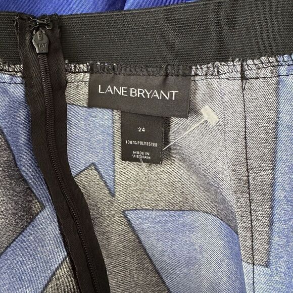 Lane Bryant Skirt Womens Size 24 Pleated Graphic Color Block Knee Multicolor - Picture 5 of 5